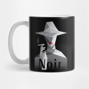 Noir french woman smoking art Mug